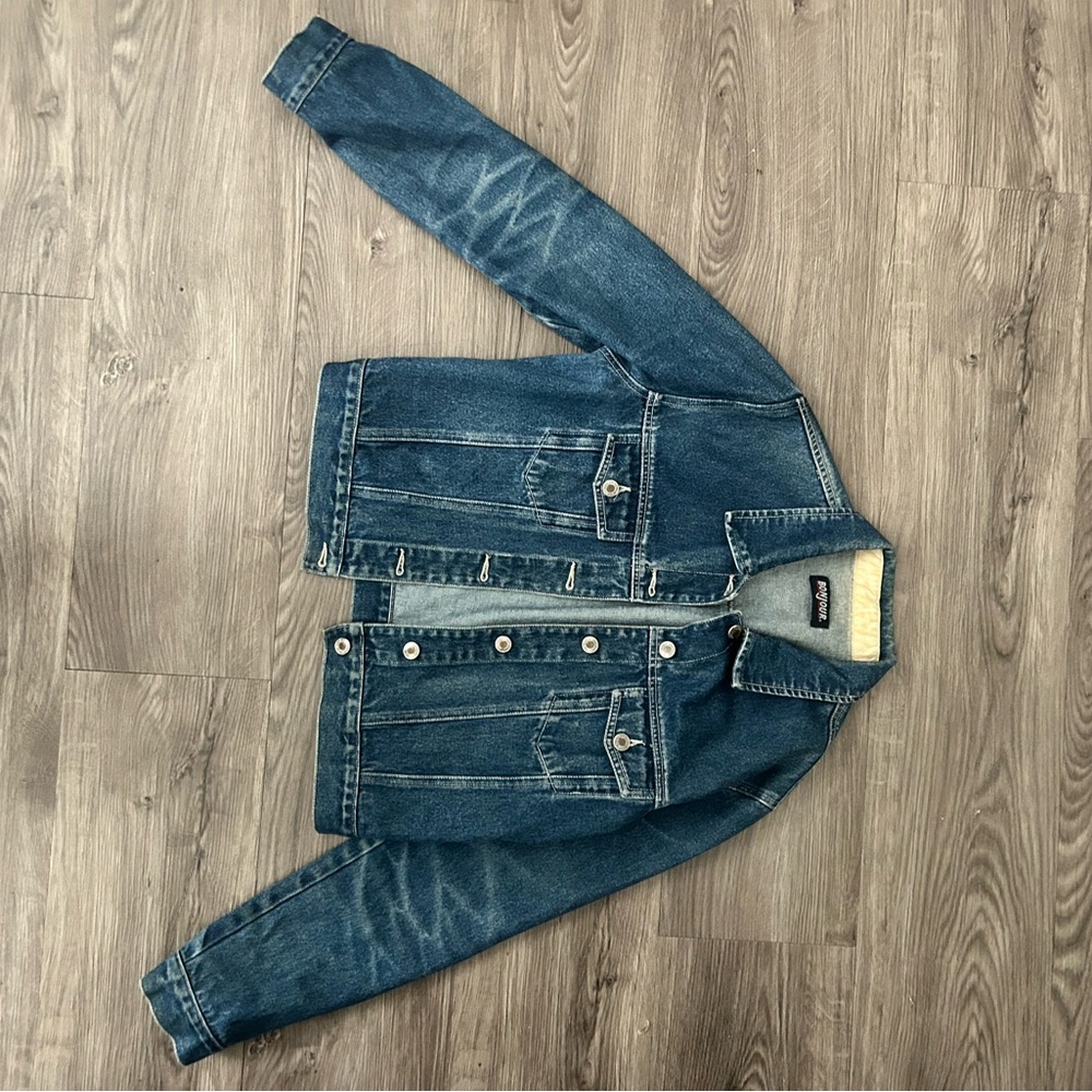 Classic Blue Jean Jacket with Contrast Stitching